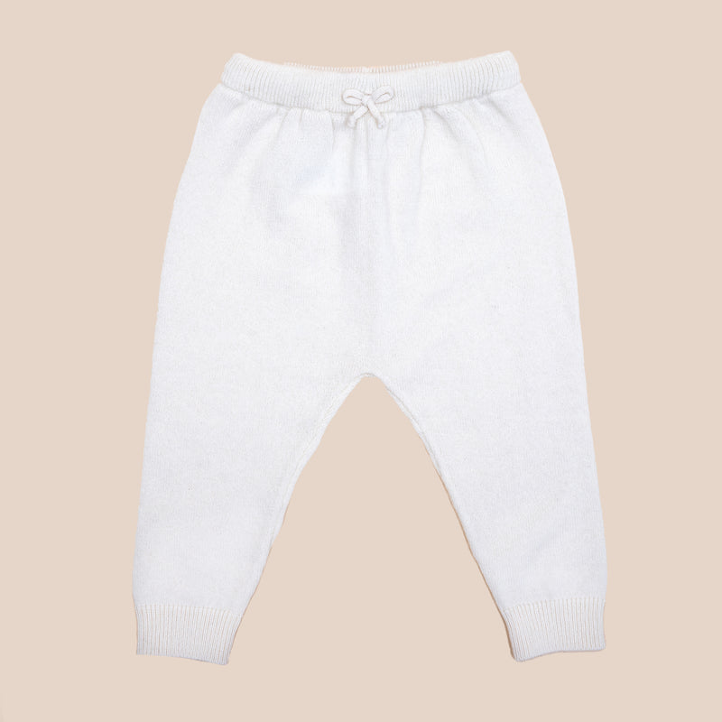 Trousers "Como" made of 100% cashmere off white