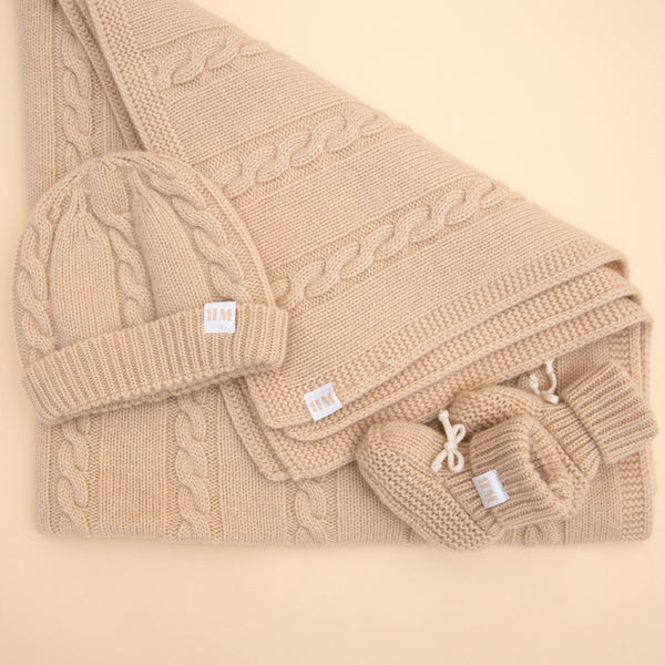 Decke „ Verona " aus 100% Kaschmir beige "Luxury Collection"
