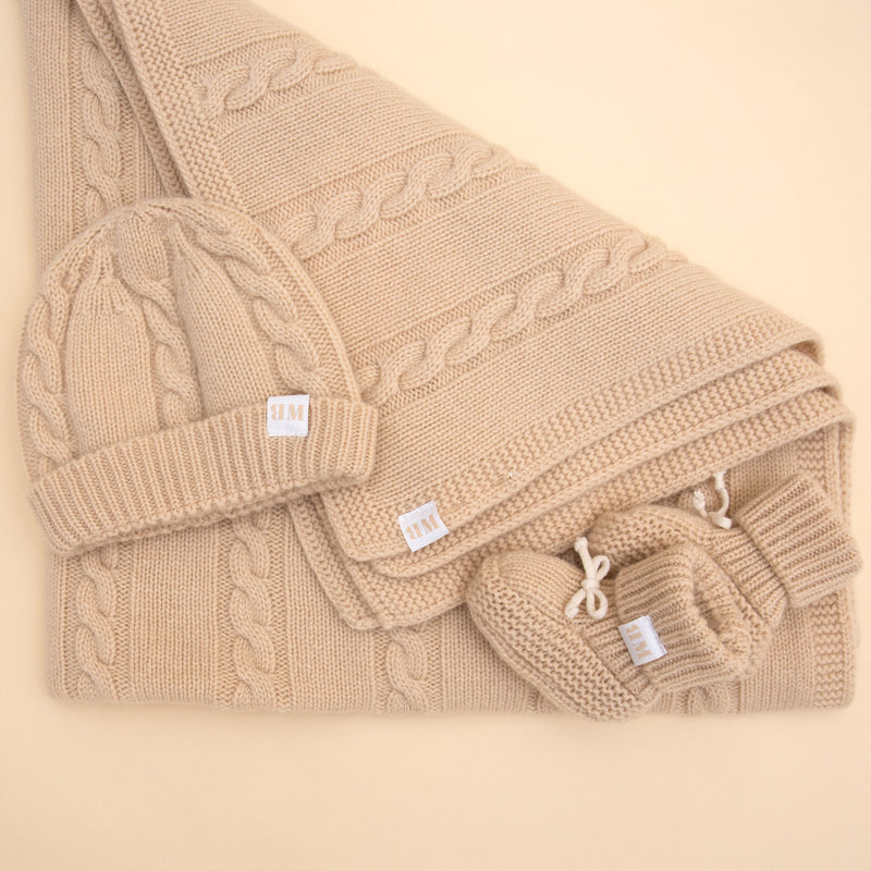 Blanket "Verona" made of 100% cashmere beige